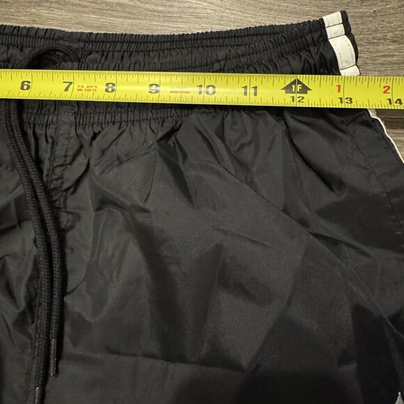 Vintage Adidas Pants Sz Small Black Nylon Track Windbreaker 3 Stripe 90s unisex - Picture 4 of 7